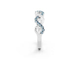 White gold Twist Infinity Round Aquamarine Band with Pavé Setting_8