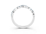 White gold Twist Infinity Round Aquamarine Band with Pavé Setting_9