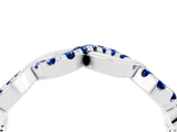 White gold Twist Infinity Round Blue Sapphire Band with Pavé Setting_10