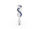 White gold Twist Infinity Round Blue Sapphire Band with Pavé Setting_8