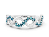 White gold Twist Infinity Round Blue Topaz Band with Pavé Setting_6