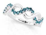 White gold Twist Infinity Round Blue Topaz Band with Pavé Setting_7