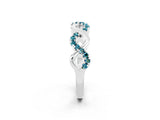 White gold Twist Infinity Round Blue Topaz Band with Pavé Setting_8
