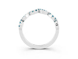 White gold Twist Infinity Round Blue Topaz Band with Pavé Setting_9