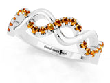 White gold Twist Infinity Round Citrine Band with Pavé Setting_7