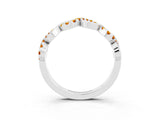 White gold Twist Infinity Round Citrine Band with Pavé Setting_9