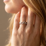 White gold Twist Infinity Round Diamond Band with Pavé Setting_71