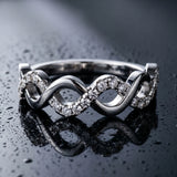 White gold Twist Infinity Round Diamond Band with Pavé Setting_72