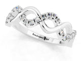 White gold Twist Infinity Round Moissanite Band with Pavé Setting_7