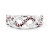 White gold Twist Infinity Round Morganite Band with Pavé Setting_6