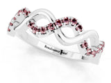 White gold Twist Infinity Round Morganite Band with Pavé Setting_7