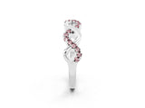 White gold Twist Infinity Round Morganite Band with Pavé Setting_8