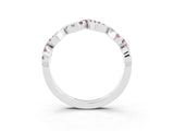 White gold Twist Infinity Round Morganite Band with Pavé Setting_9