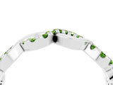 White gold Twist Infinity Round Peridot Band with Pavé Setting_10