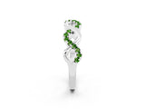 White gold Twist Infinity Round Peridot Band with Pavé Setting_8