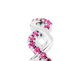 White gold Twist Infinity Round Pink Sapphire Band with Pavé Setting_11