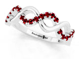 White gold Twist Infinity Round Ruby Band with Pavé Setting_7