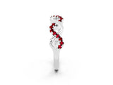 White gold Twist Infinity Round Ruby Band with Pavé Setting_8