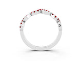 White gold Twist Infinity Round Ruby Band with Pavé Setting_9