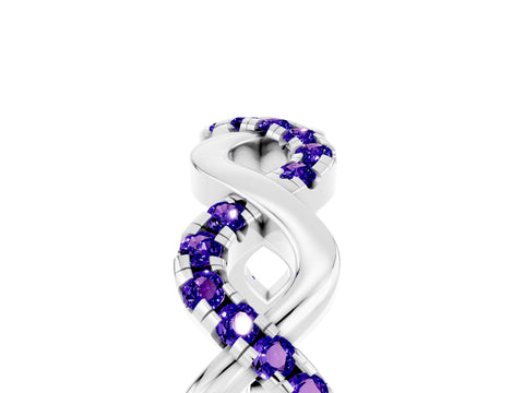 White gold Twist Infinity Round Tanzanite Band with Pavé Setting_11