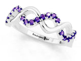White gold Twist Infinity Round Tanzanite Band with Pavé Setting_7