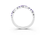 White gold Twist Infinity Round Tanzanite Band with Pavé Setting_9