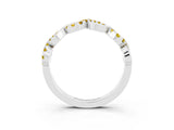 White gold Twist Infinity Round Yellow Sapphire Band with Pavé Setting_9