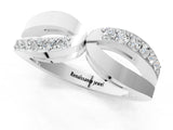 White gold Twist Pave Round Diamond Infinity Band with Channel Setting_13