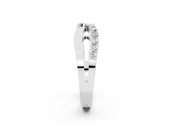 Platinum Twist Pave Round Diamond Infinity Band with Channel Setting