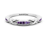 White gold Twisted Amethyst Marquise Pavé Band with Shared Prong Setting_6