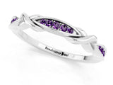 White gold Twisted Amethyst Marquise Pavé Band with Shared Prong Setting_7