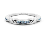 White gold Twisted Aquamarine Marquise Pavé Band with Shared Prong Setting_6