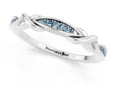 White gold Twisted Aquamarine Marquise Pavé Band with Shared Prong Setting_7