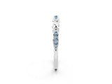 White gold Twisted Aquamarine Marquise Pavé Band with Shared Prong Setting_8