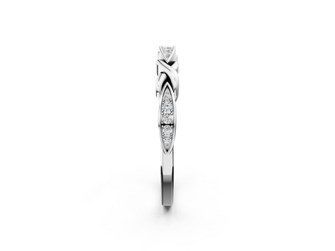 White gold Twisted Diamond Marquise Pavé Band with Shared Prong Setting_126