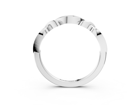White gold Twisted Diamond Marquise Pavé Band with Shared Prong Setting_127