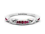 White gold Twisted Garnet Marquise Pavé Band with Shared Prong Setting_6