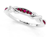White gold Twisted Garnet Marquise Pavé Band with Shared Prong Setting_7