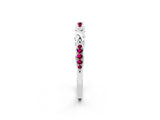 White gold Twisted Garnet Marquise Pavé Band with Shared Prong Setting_8