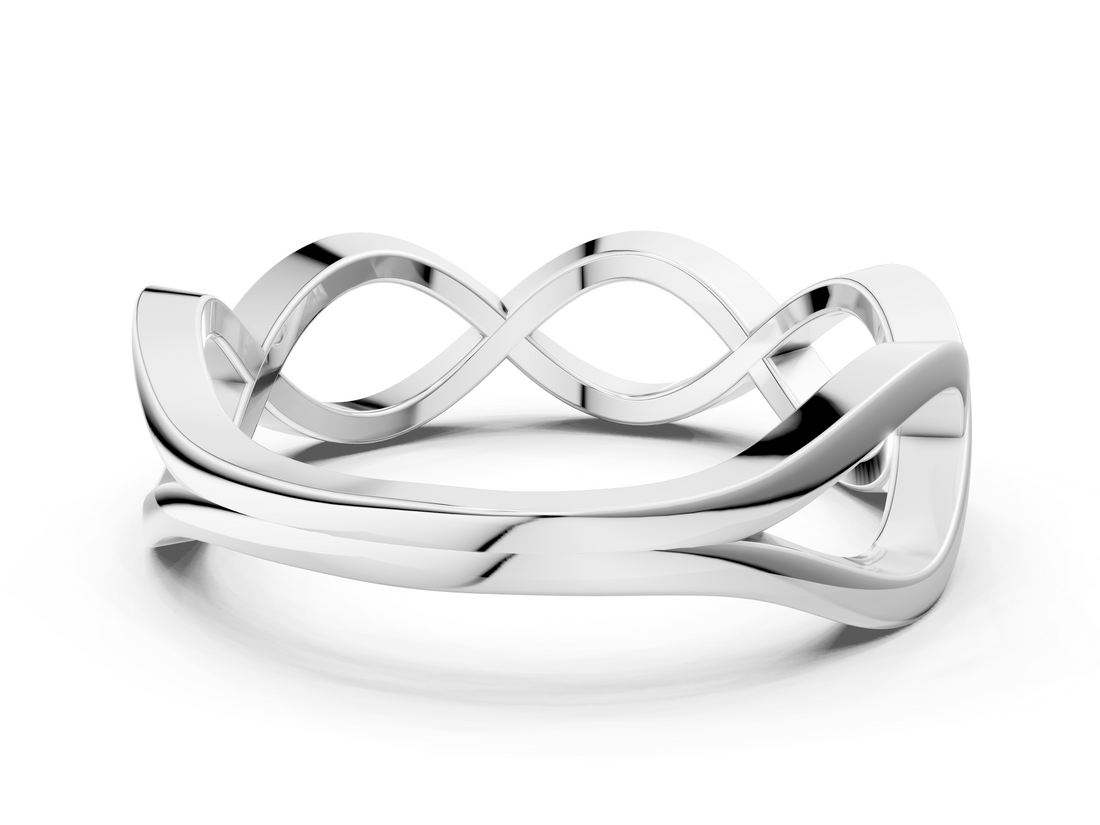 White gold Twisted Infinity Band with No Stone_12