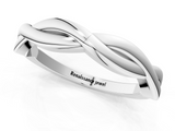 White gold Twisted Infinity Band with Round Stone Setting and Classic Prong_30