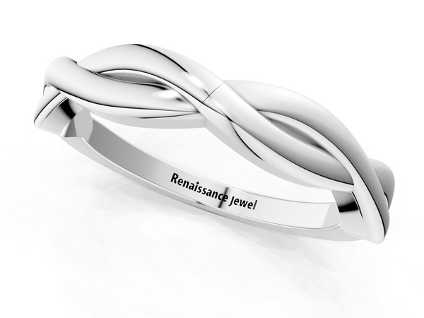 Silver Infinity Twisted Plain Band