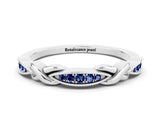 White gold Twisted Marquise Blue Sapphire Pavé Band with Shared Prong Setting_30
