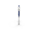 White gold Twisted Marquise Blue Sapphire Pavé Band with Shared Prong Setting_32