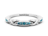 White gold Twisted Marquise Blue Topaz Pavé Band with Shared Prong Setting_30