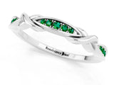 White gold Twisted Marquise Emerald Pavé Band with Shared Prong Setting_30