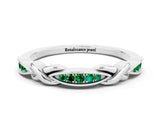 White gold Twisted Marquise Emerald Pavé Band with Shared Prong Setting_30