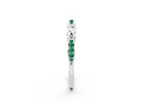 White gold Twisted Marquise Emerald Pavé Band with Shared Prong Setting_31