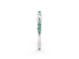 White gold Twisted Marquise Green Sapphire Pavé Band with Shared Prong Setting_26