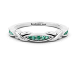 White gold Twisted Marquise Green Sapphire Pavé Band with Shared Prong Setting_29